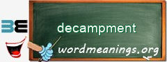 WordMeaning blackboard for decampment